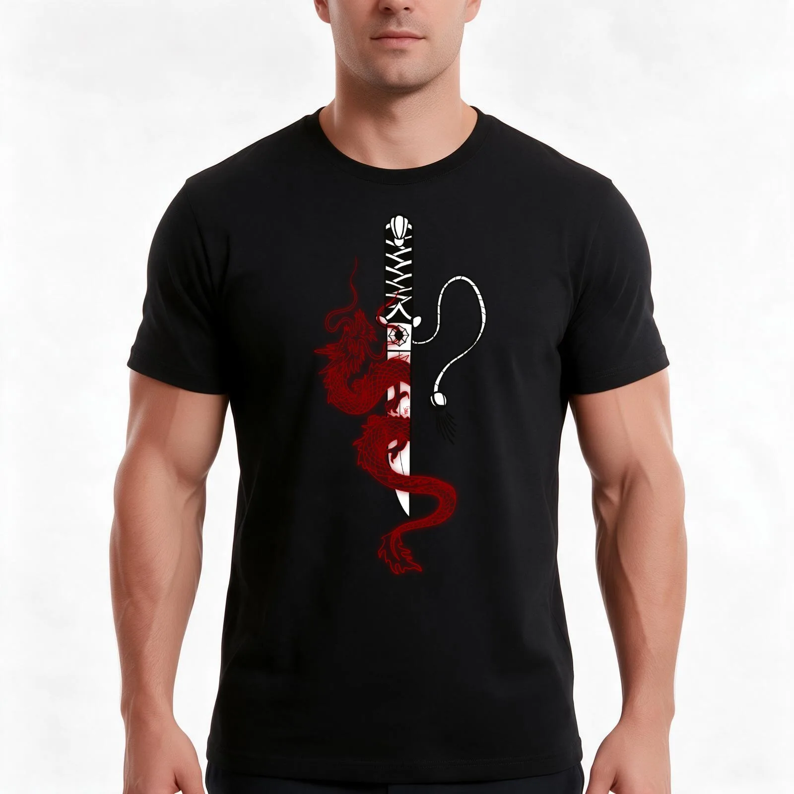 Japanese Red Dragon @Marte T-Shirt Summer Casual Cotton Tee Oversized Streetwear Tops Vintage Graphic Print Unisex Men Women