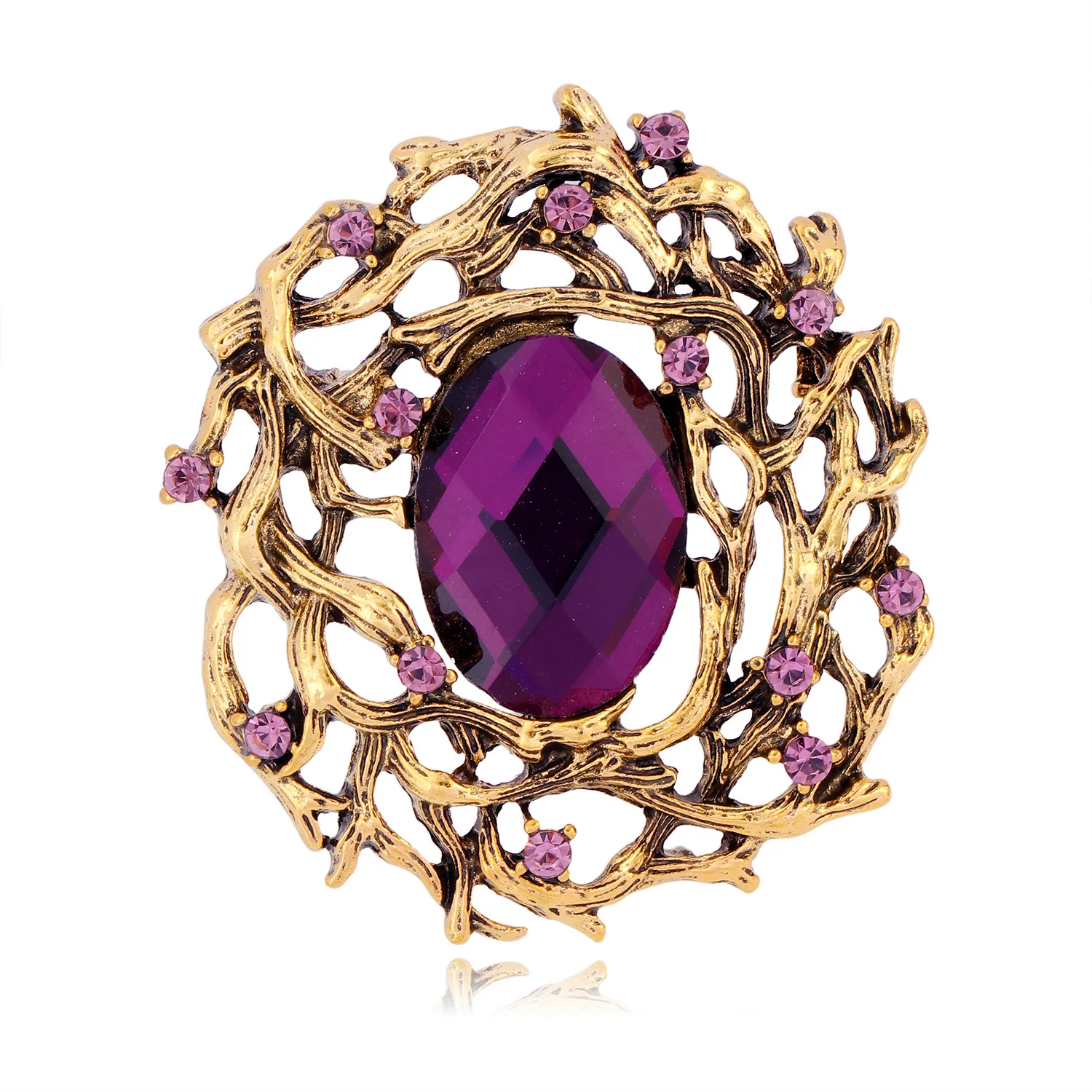 

Retro Exquisite Hollowed-out Crystal Brooch, Suitable For Both Women And Men, A Charming Party Jewelry Accessory Gift For Both