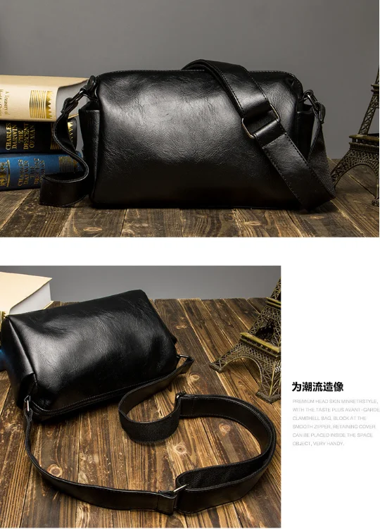 Men's Crossbody Bag Luxury PU Leather Cross bag Casual Small Oxford Shoulder Bags Fashion Unisex Cross Sling bags  Bolsa hombre