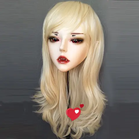 Máscara de Resina Gurglelove (Evil-01) para Cosplay de Anime Japonês, Máscara de Meia Cabeça Kigurumi BJD, Máscara Lolita para Boneca Crossdress