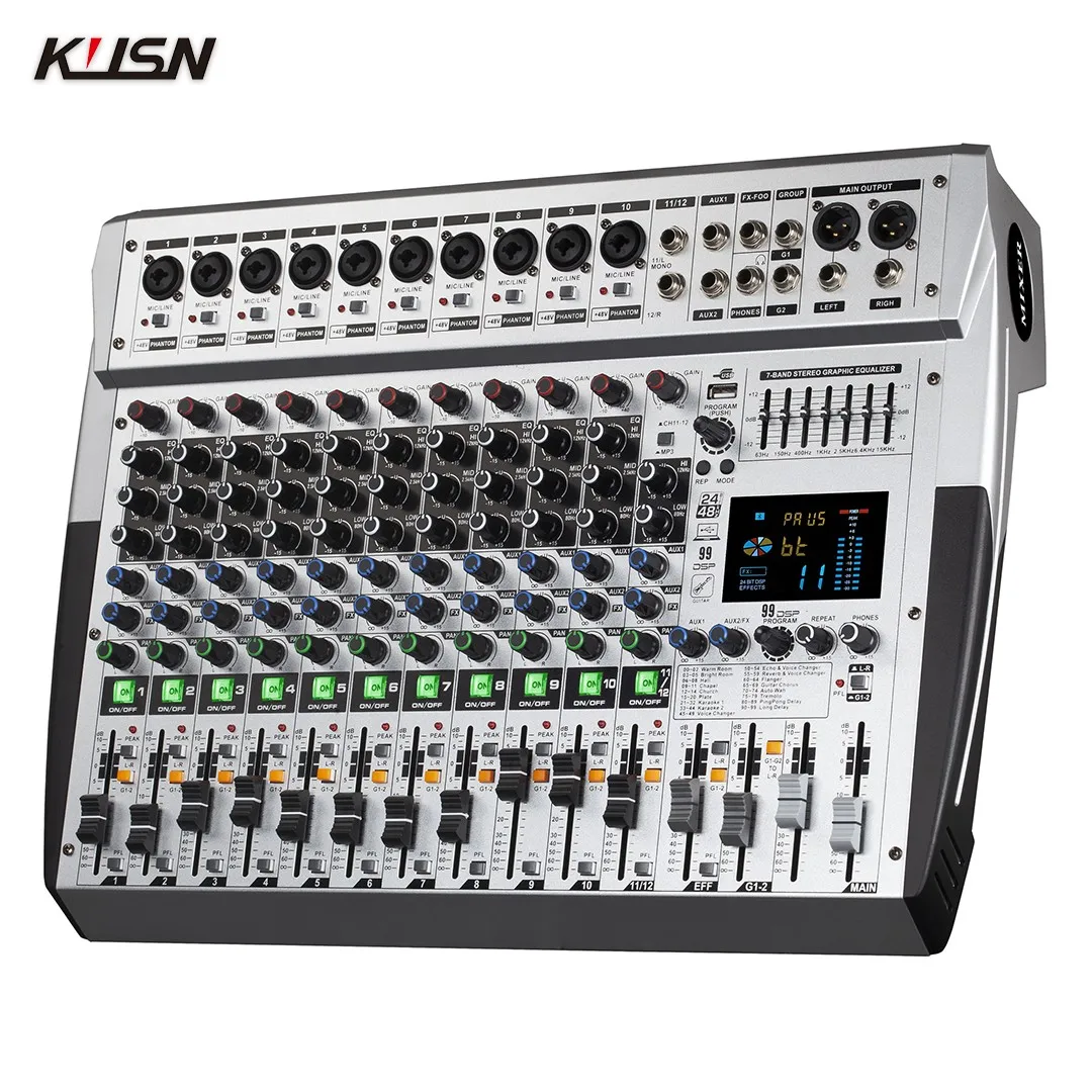 99 DSP 12 Channel Digital Mixer Professional Powered Audio Mixing Soundcraft Mini Sound Power Console Mixer with Bluetooth USB