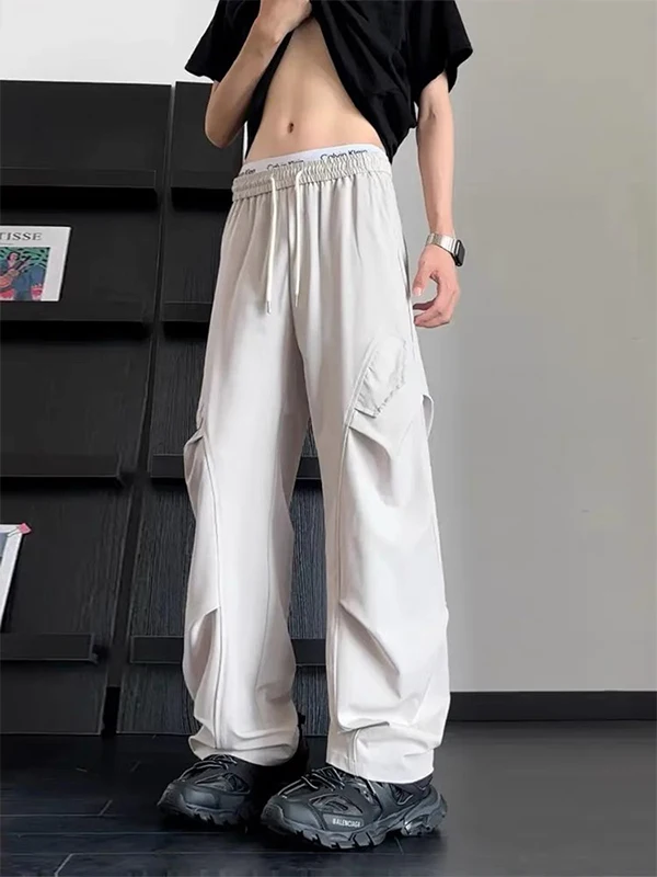 American Sle Pleated Outdoor Work Trousers Men Women Summer Thin Qui Dry Lightweight Casual Loose Cargo Pants