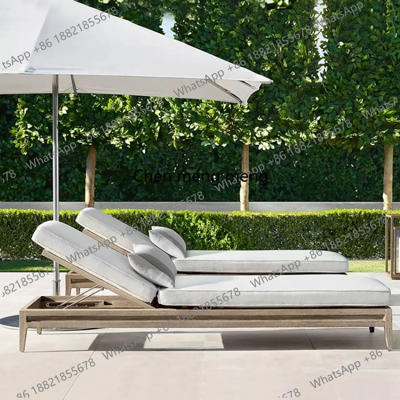 

Modern Simple Outdoor High-end Lounger Teak Leisure Patio Beach Lounger