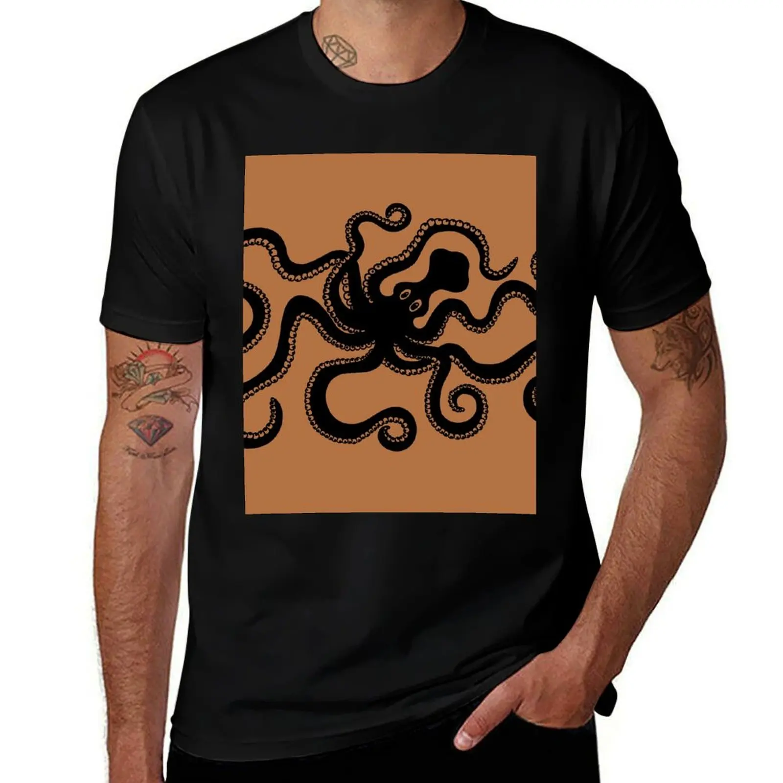Minoan Octopus - Without Embellishments On Ceramic T-Shirt t shirt for man cotton t shirt man T-shirt