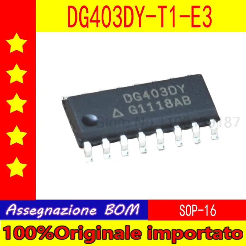 10pcs/lot  DG403DY-T1-E3 DG403DY DG408DY-T1-E3 DG408DY DG409DY-T1-E3 DG409DY SOP-16 CMOS analog multiplexer