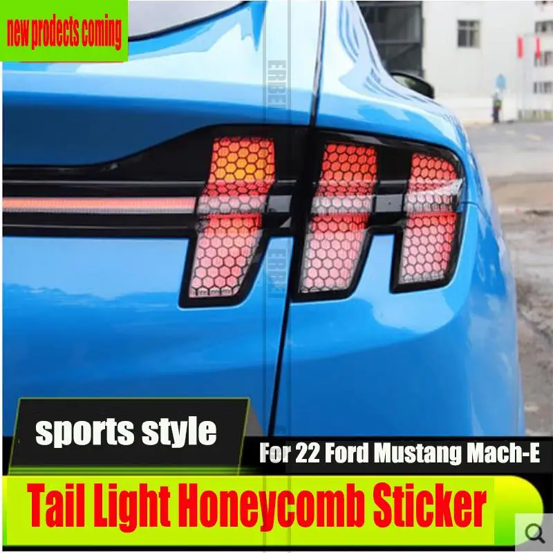 For 22 Ford Mustang Mach -E Tail Light Film, Personalized Tail Light Honeycomb Sticker