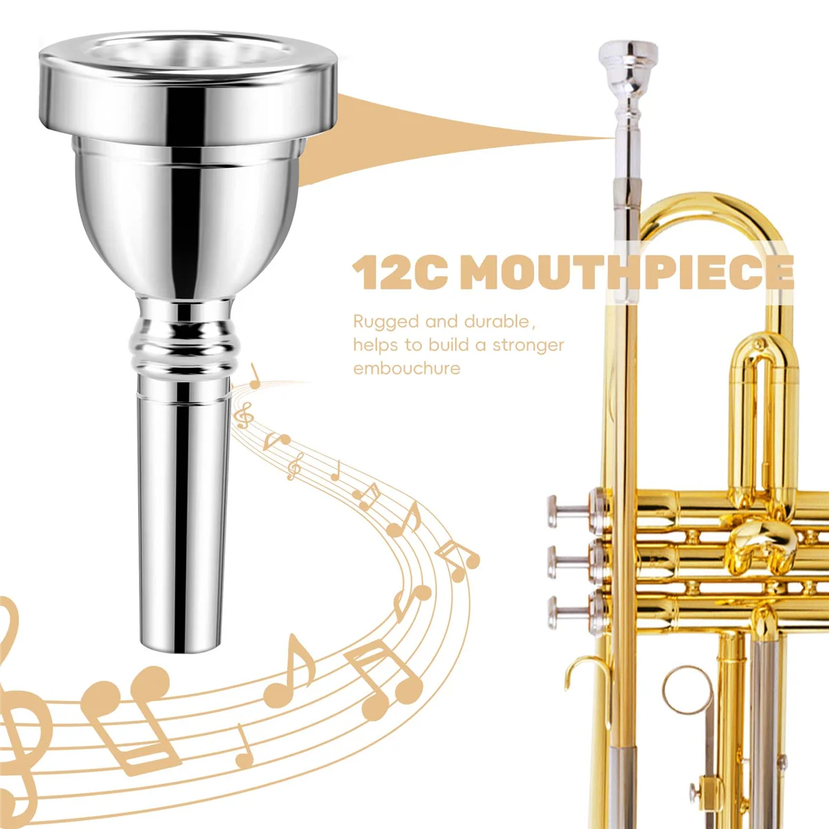 

AA85 12C Small Shank Trombone Silver Mouthpiece New