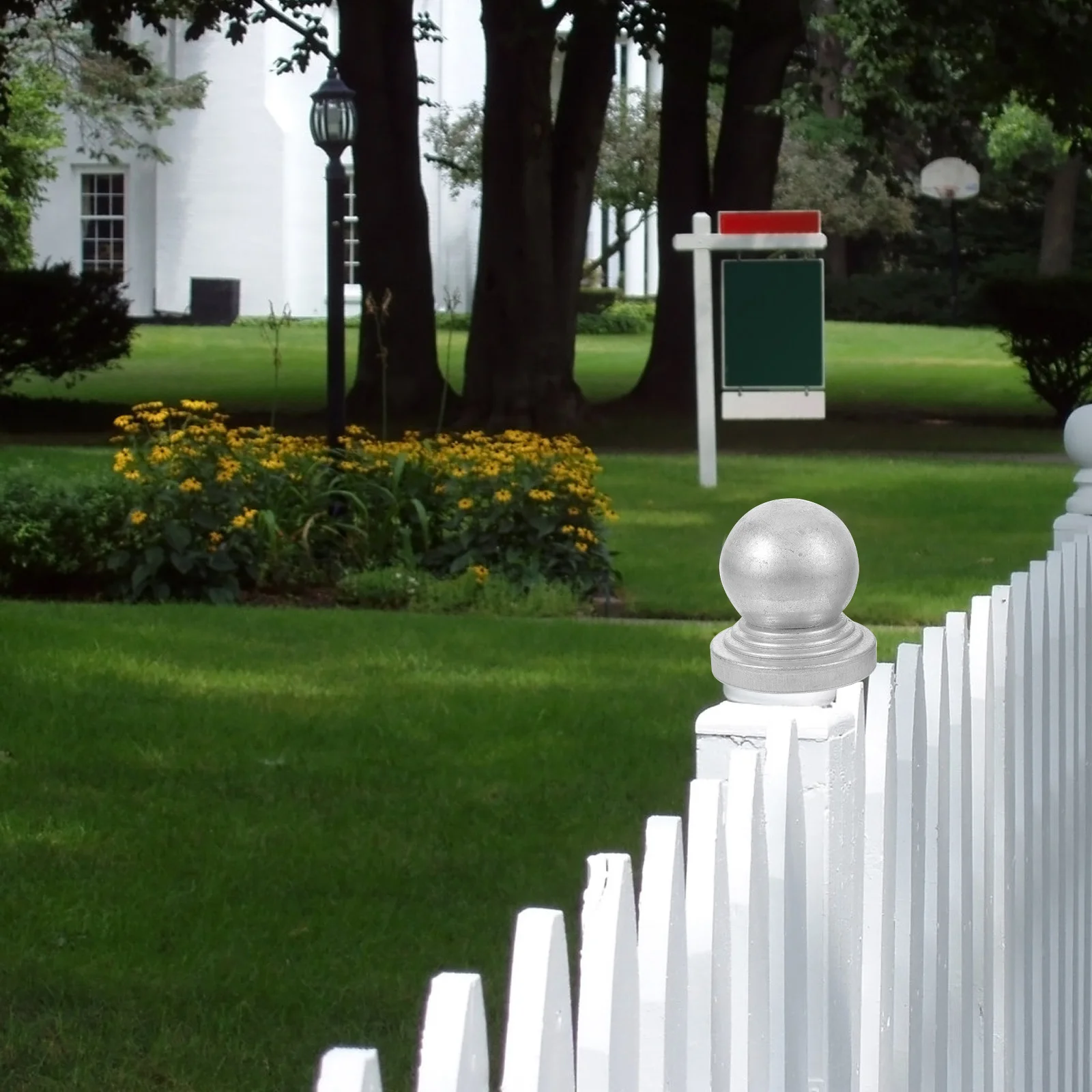 4-個のボール型金属フェンスポストカバー装飾鉄キャップガードレールキャップフェンスポストキャップ交換用屋外照明