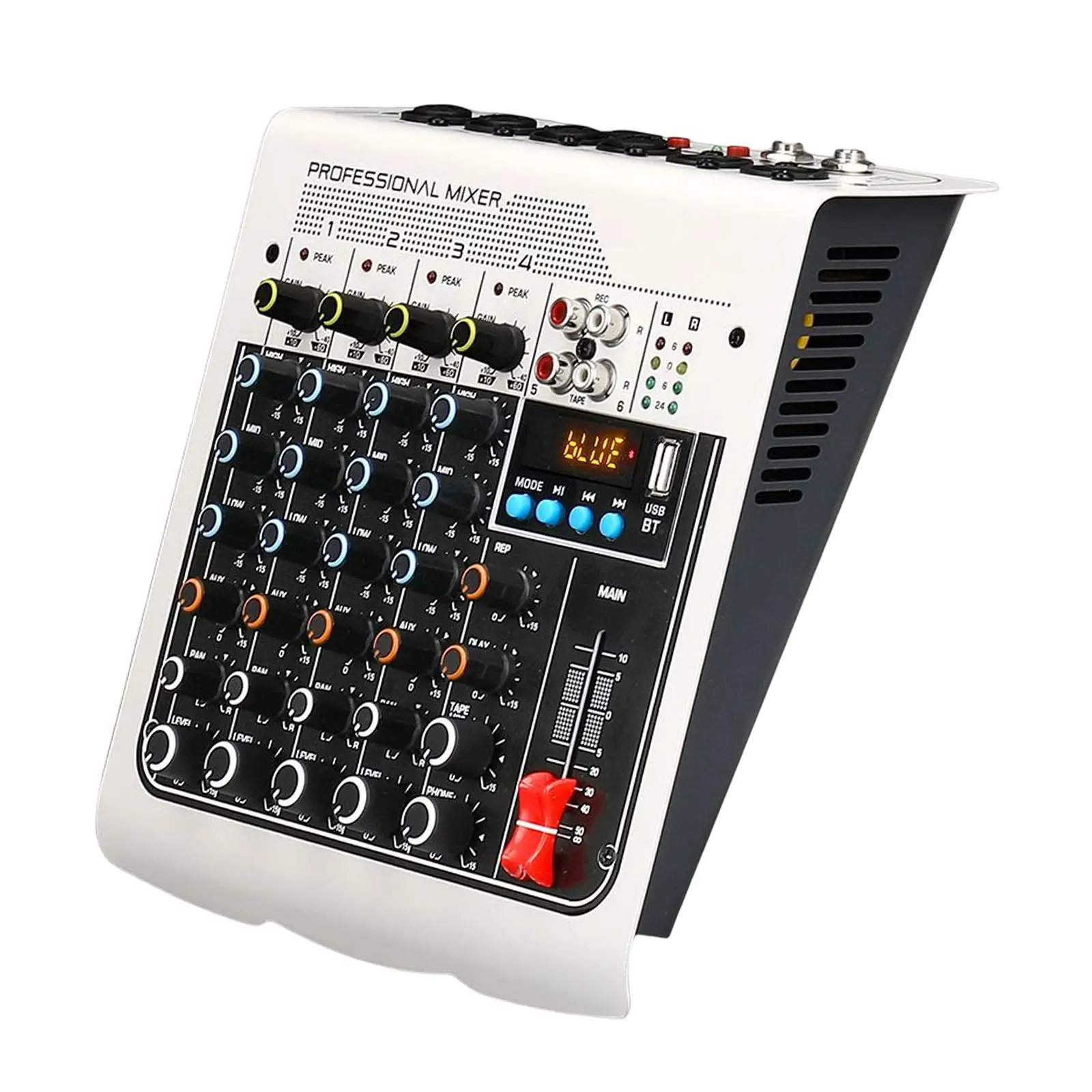 Audio Mixer PC Recording Input USB MP3 Computer Input 6 Channel for Webcast