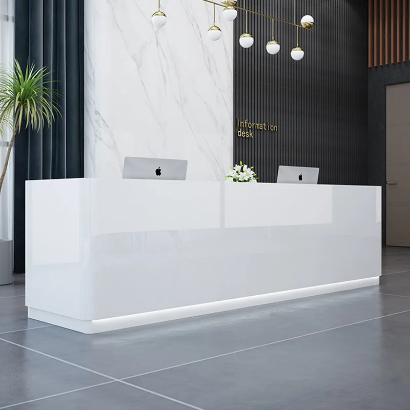Luxury Cash Register Reception Desks Business Counter Front Desk Reception Desks Simple Design Office Furniture Meja Kasir LLRD