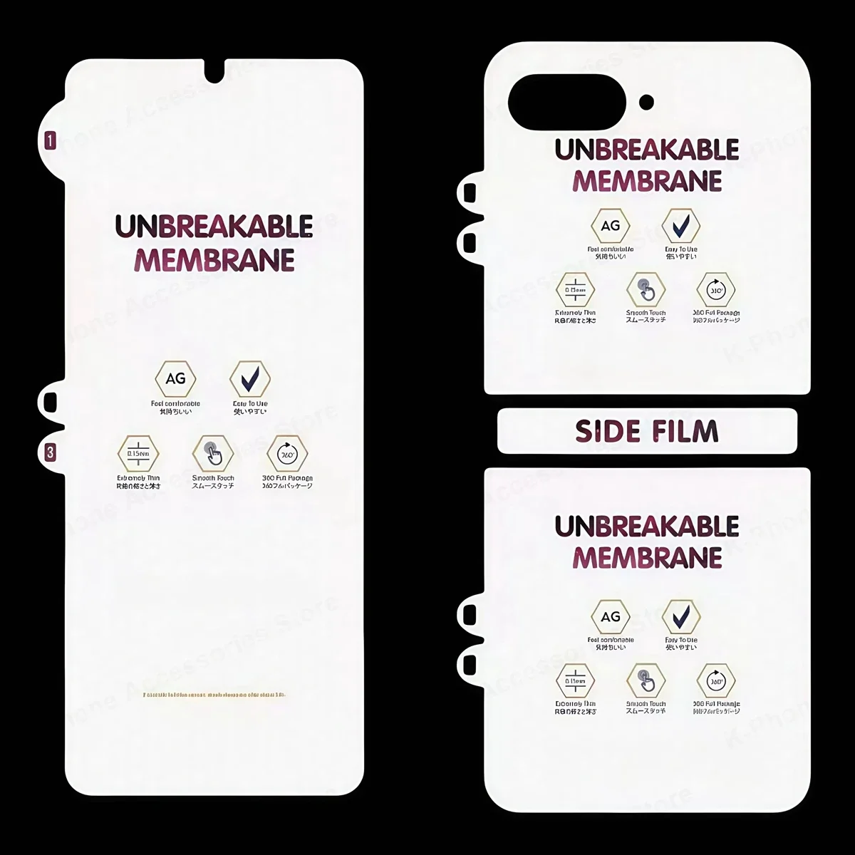 Kit filme de hidrogel fosco hd para motorola moto razr 60 ultra 60ultra razr plus 2025 protetor de tela oleofóbico com dobradiça macia completa