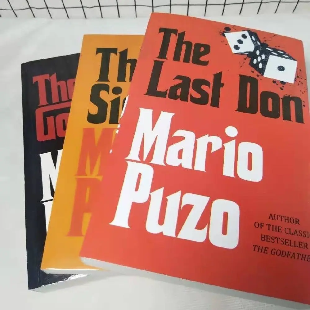 Juego de 3 libros de El Padrino, último Don siciliano, Mario Puzo, novela Original en inglés, la novela Original del padrino, BESTSELLER