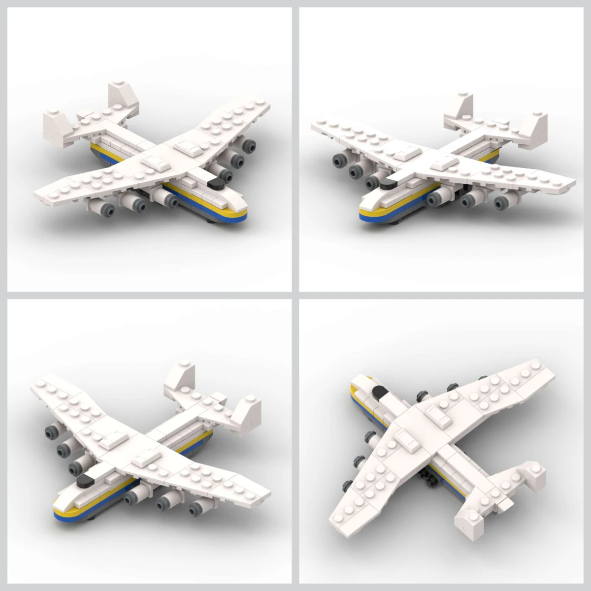 MOC Building Blocks Creative Airlines Military Combat Transport Aircraft Antonovs An-225 Airplane Model Kids Toys Birthday Gift view 3