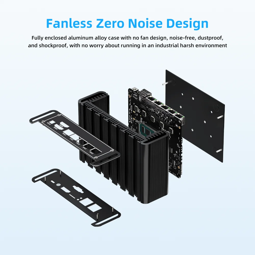 Industrial Mini PC Intel N100 5LAN Ethernet Port Firewall Network Server Computer Ubuntu Linux Pfsense Soft Router