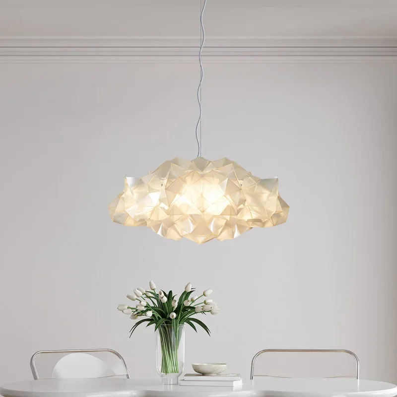 

SANDYHA Modern Minimalist Cloud Pendant Light Diamond Block Design Hanging Chandelier for Living Room Dining Table Bedroom