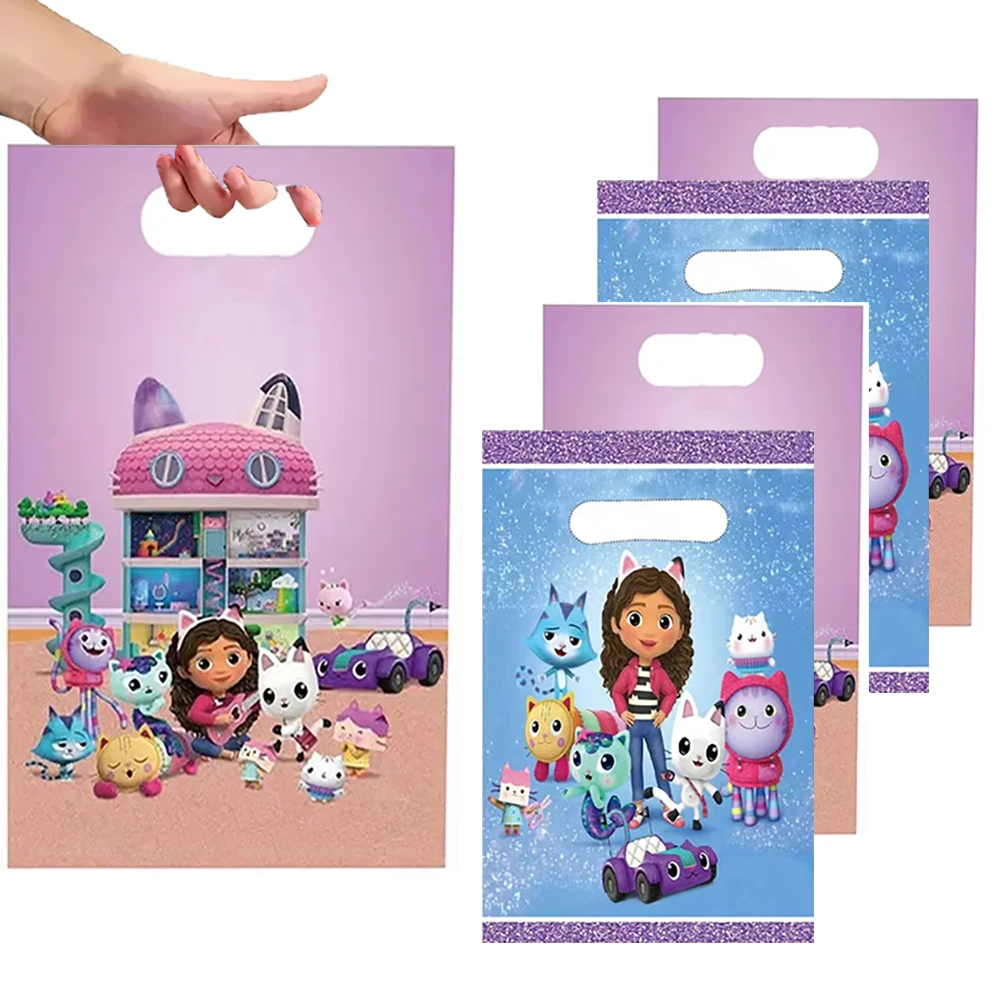10/40 Uds. Bolsas de regalo para casa de muñecas Gabby, bolsas de dulces de Chocolate, casa de muñecas Gabby, bolsa de fiesta de gatos, bolsa de botín para niñas, recuerdos de fiesta de cumpleaños