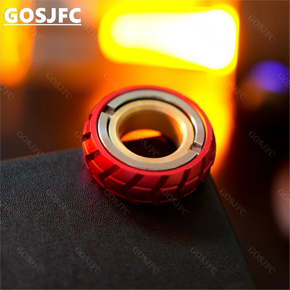 Stainless Steel Metal EDC Magnetic Paragraph Ring Mechanic Brass Ring Ratchet Push Card Finger Fingertip Gyro