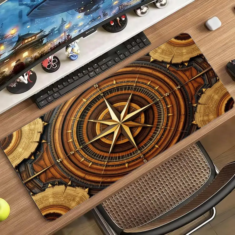 Large Gaming Mouse Pad Vintage Nautical  Pattern Non-Slip Rubber Desk Mat Keyboard Mat for Gaming Office  Playmat