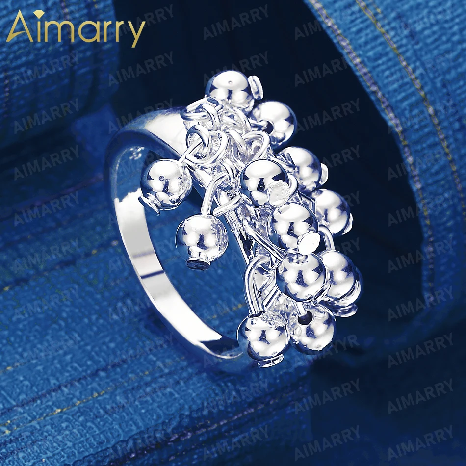 925 Sterling Silver 6-10# Tassel Drop Bead Design Ring for Women's Parties Banquets Weddings High-quality Fashion Jewelry