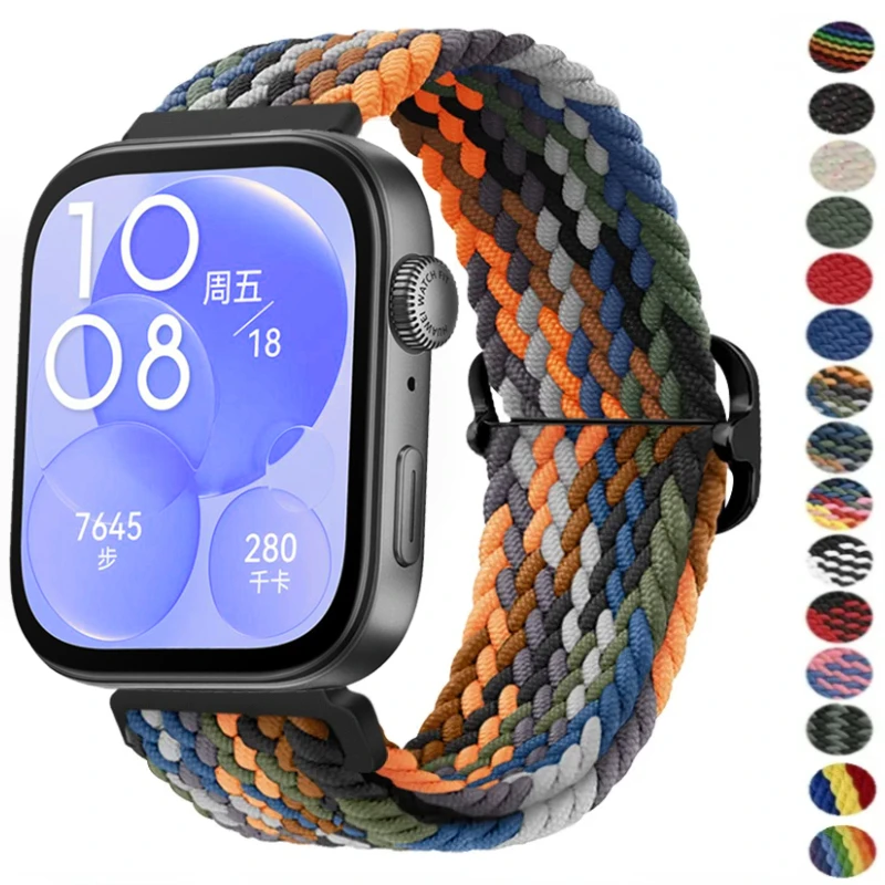 Einstellbare Nylon Geflochtene Schleife Strap Für Huawei Uhr Fit 3 Elastizität Armband Armband Für Huawei Uhr Fit 3 Band Zubehör