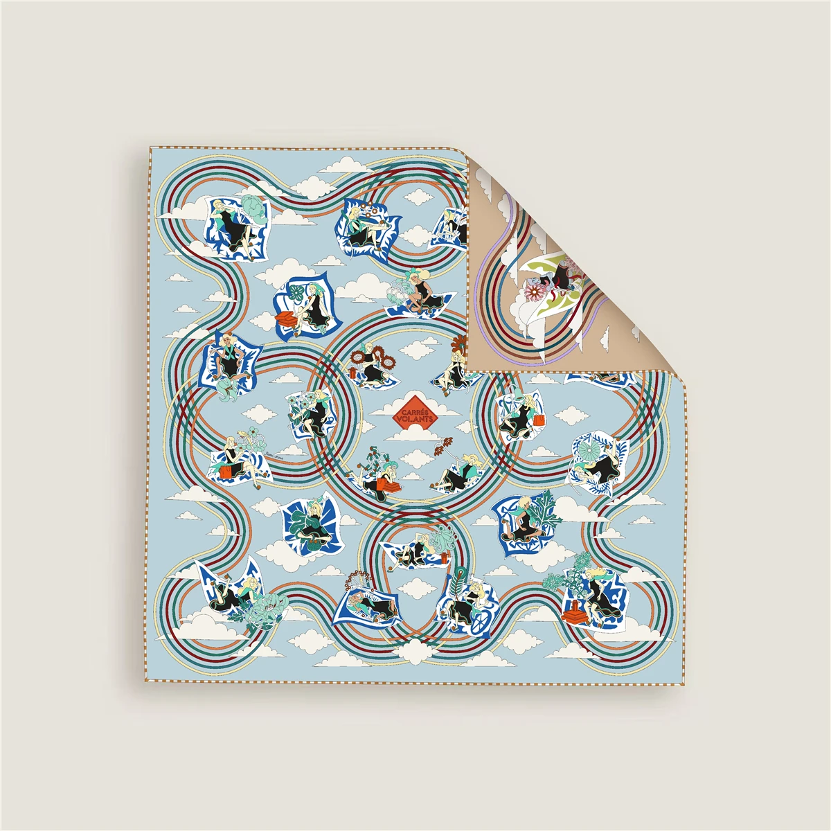 Dwustronna Apaszka Jedwabna Mała 53cm Damska Ręcznie Zwijana Szal Luksusowe Marki Torebka Akcesoria do Włosów Prezent Świąteczny dla Pani