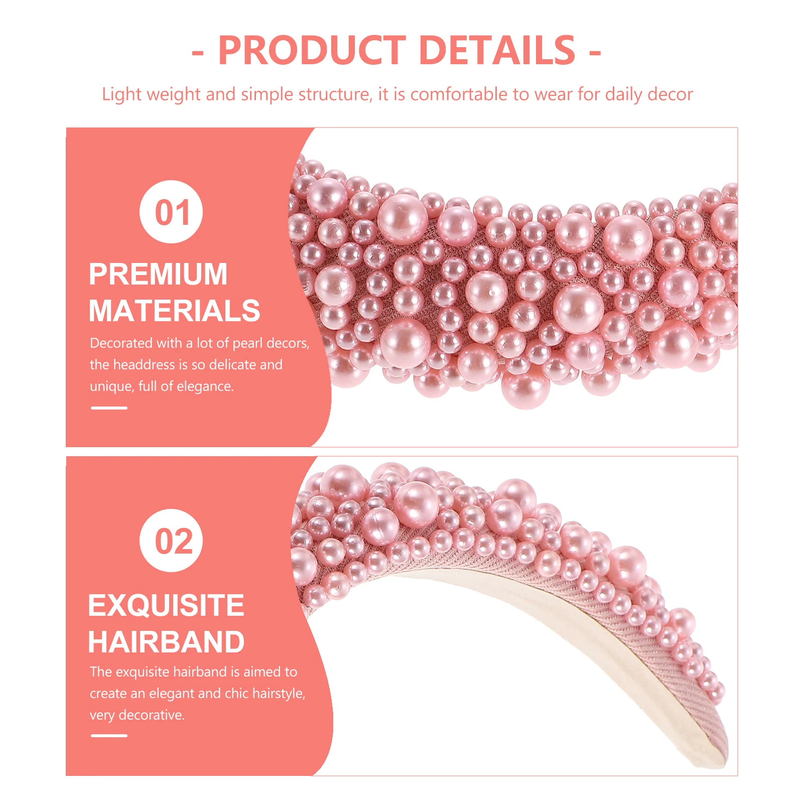 

Pearl Headband Accessories for Hair Woman Accessory Bun Pearls Make up Bride