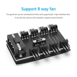 Sata/4 Pin 1 Tot 8 3 Pin Pwm Koeler Ventilator Hub Splitter Verlengstuk 12V Power Suppply Koeler Koelsnelheid Controller 4pin Adapter