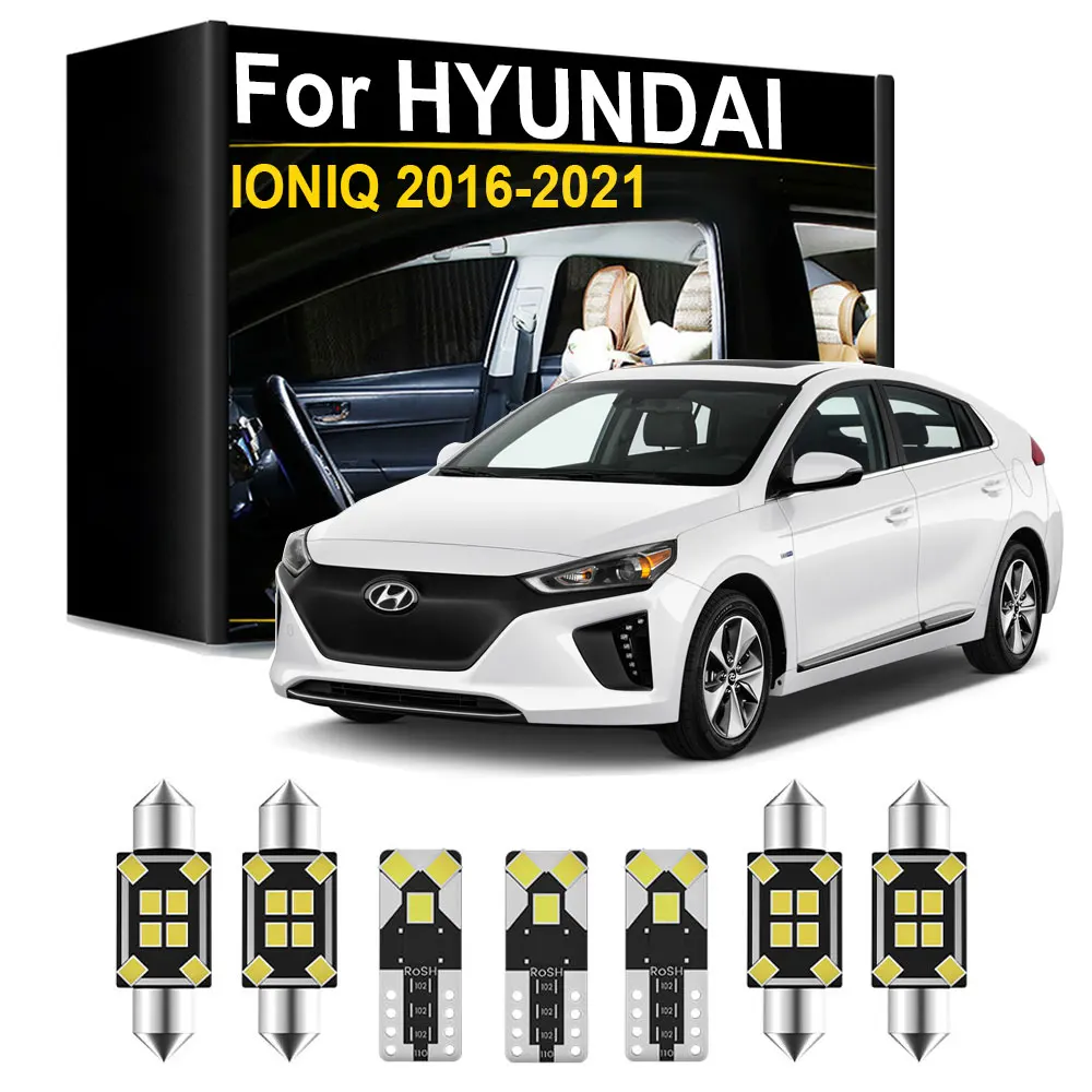 LED-Innenbeleuchtungsset für Hyundai IONIQ 2016 2017 2018 2019 2020 Teile Zubehör Canbus Kartenleuchte Kofferraum Kennzeichenleuchte
