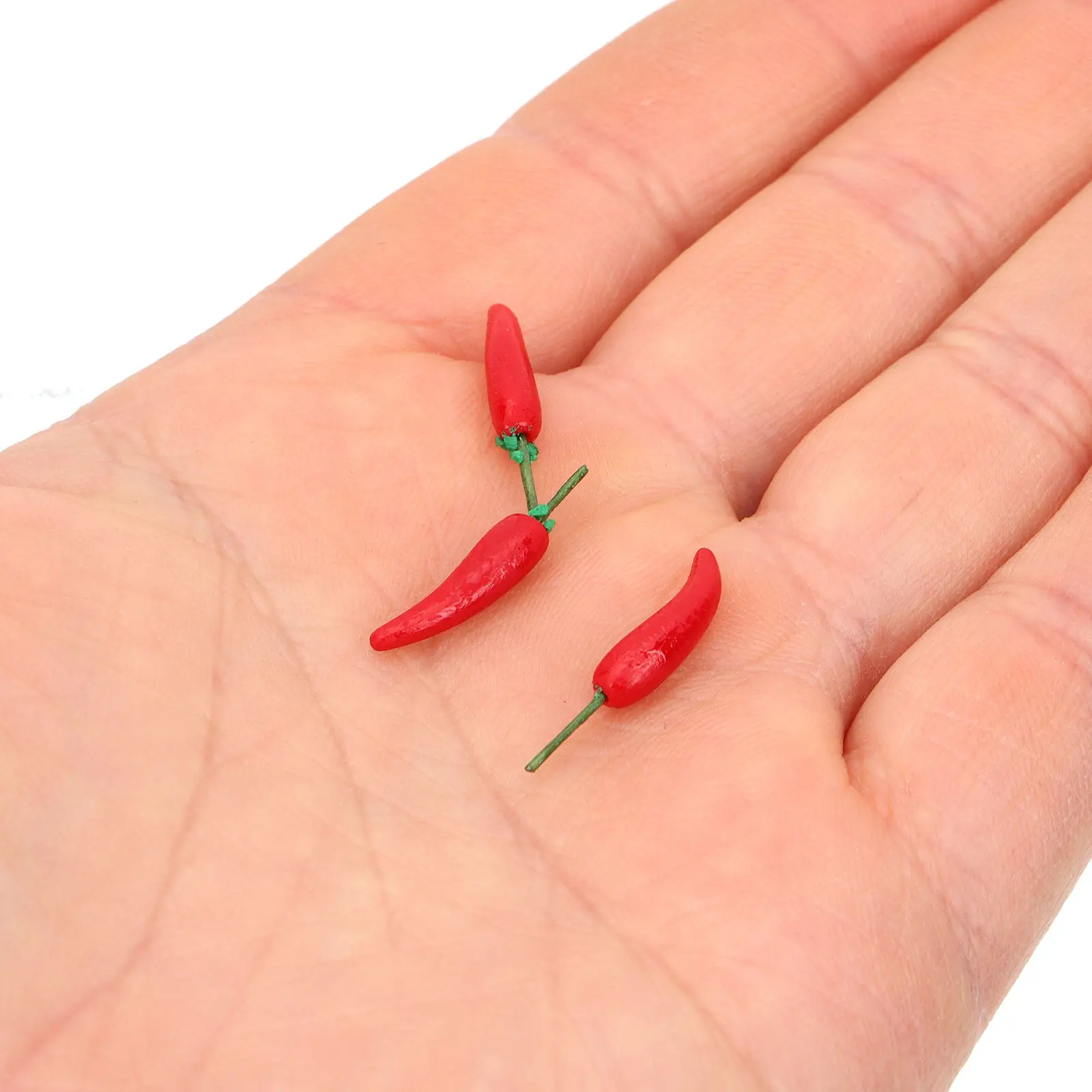 

10 шт. миниатюрных реалистичных имитаций перца чили, мини-овощи для декора миниатюрной кухни, кукольного домика, микросцен