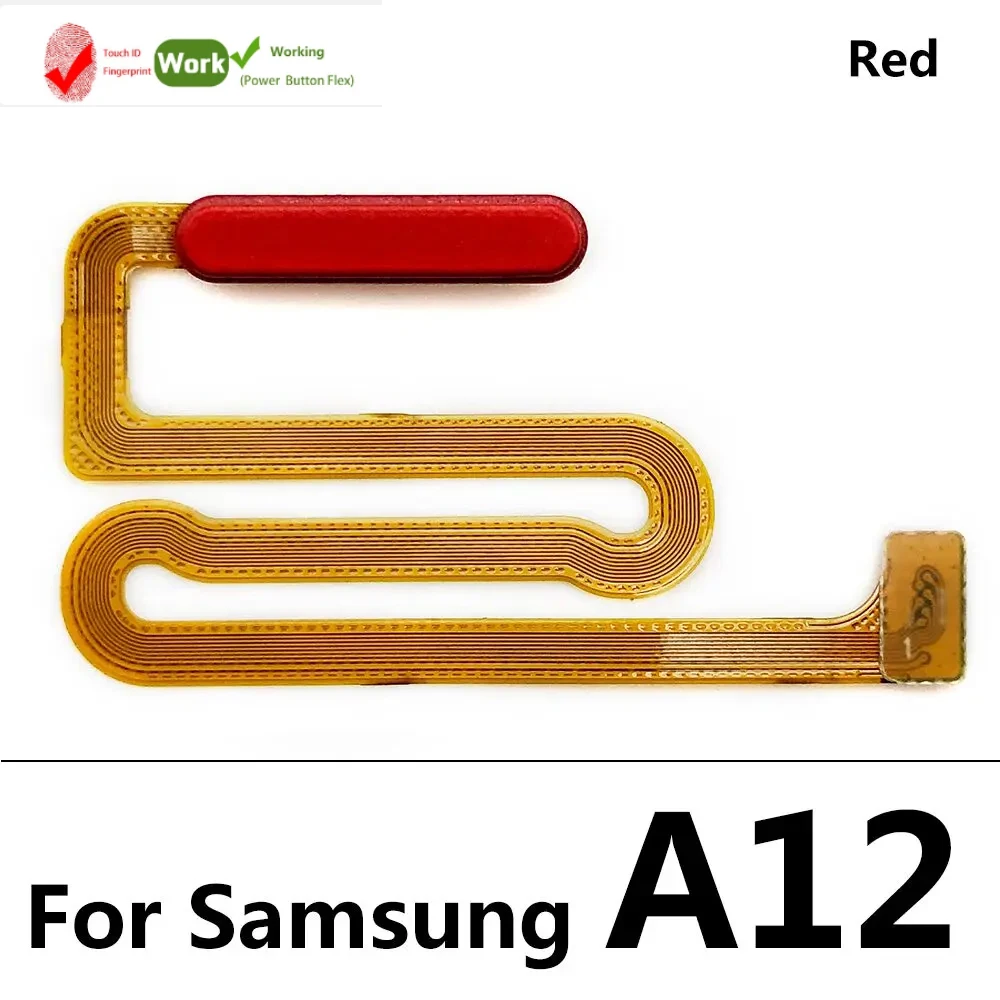 10 Stuks, Getest Voor Samsung A12 A125f Vingerafdruksensor Home Return Key Menu Knop Met Power On Off Volume Side Knop Key Flex