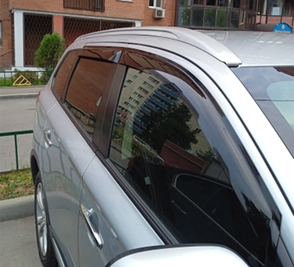 For Mitsubishi Outlander 2014-2021 2022-2025 Window Visors Rain Sun Guard Vent Wind Deflector Weathershield Moulding Trim