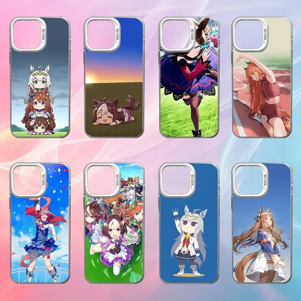 

U-Uma Anime M-Musume Phone Case For iPhone 17,16,15,14,13,12,X,8,Pro,Max,Plus,SE4,Air,Mini White IMD HD Matte