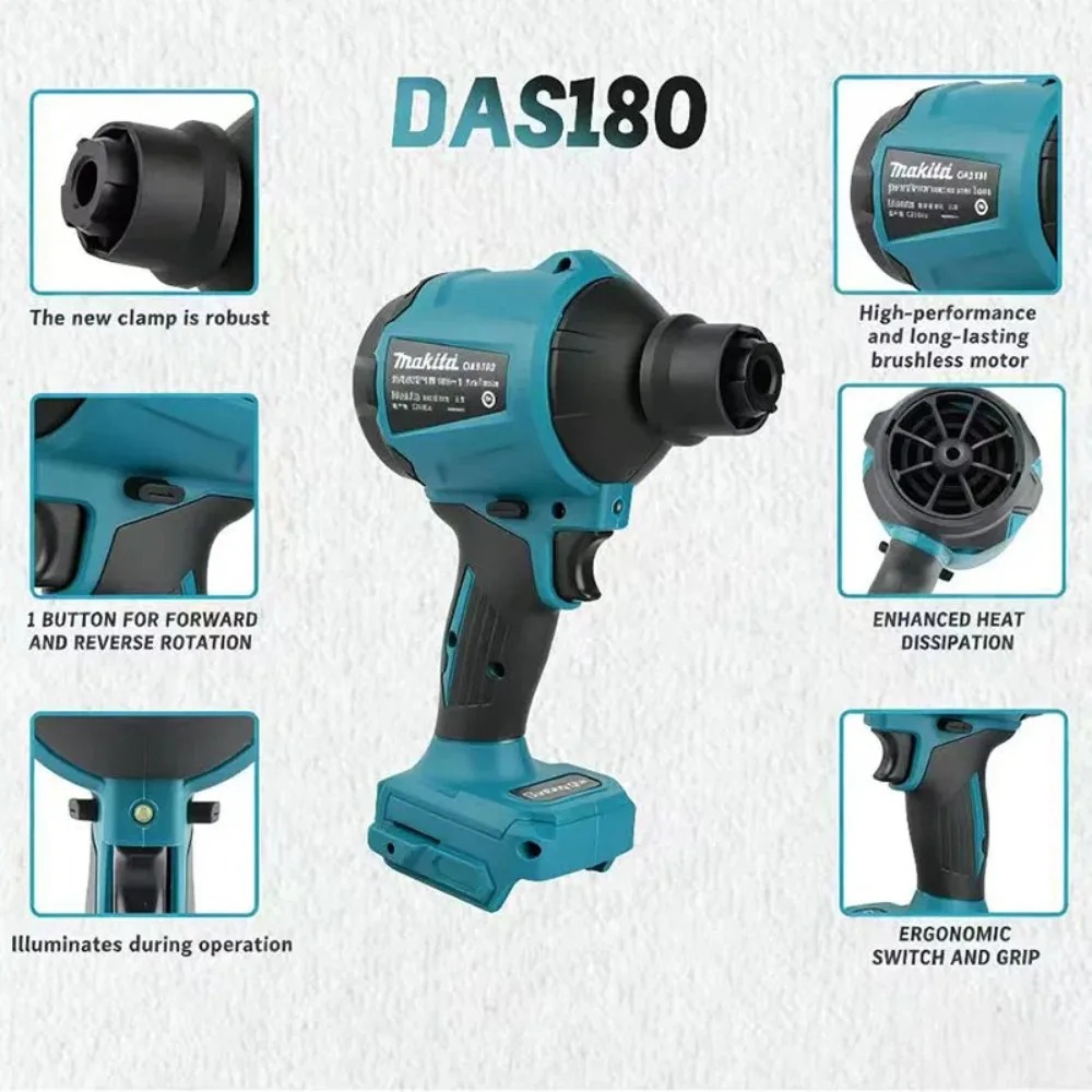 

2026 Makita DAS180 18В Аккумуляторный мощный воздуходув для уборки пыли в узких пространствах - Компактный электроинструмент