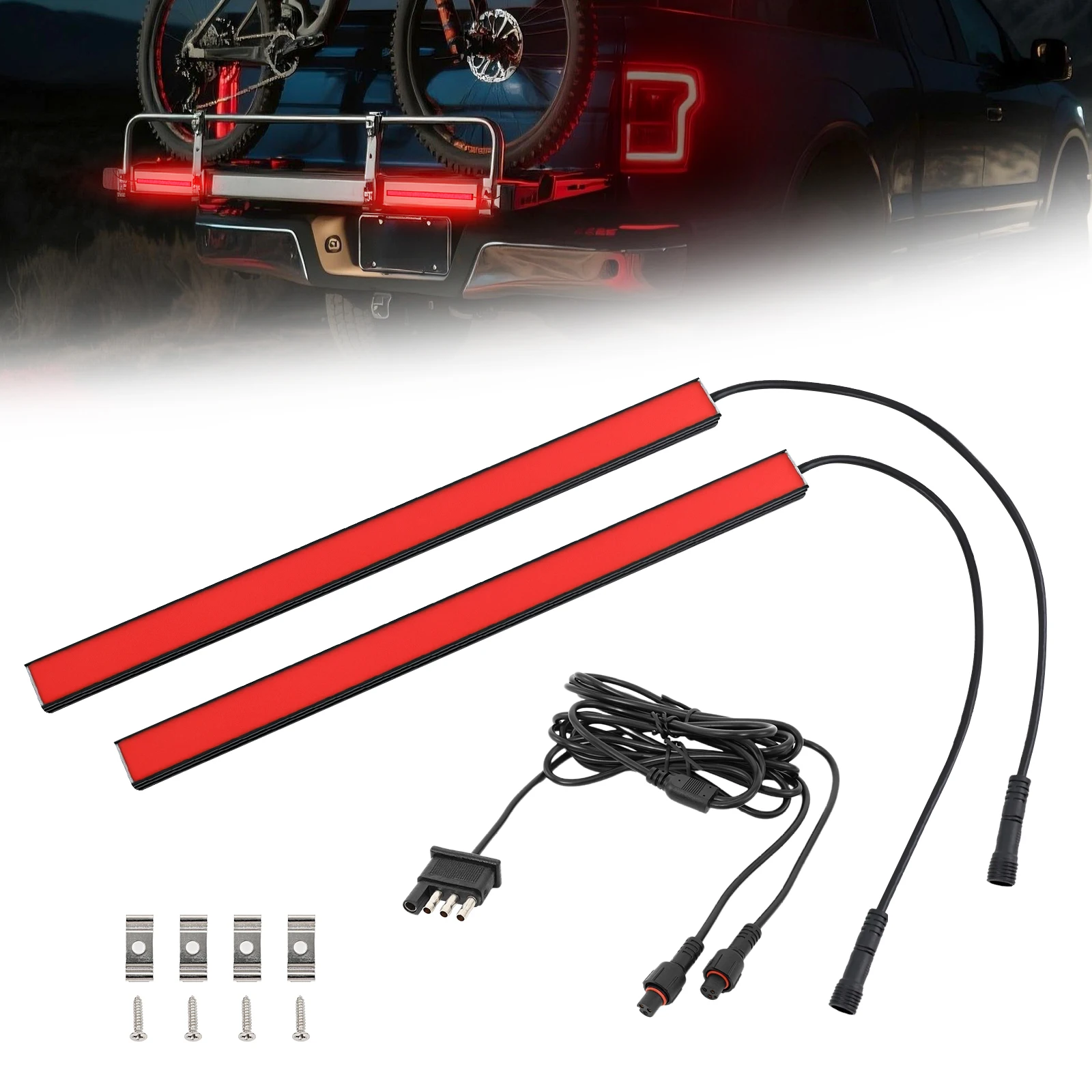 

1set Auxiliary Automotive LED Light Strips Stop Light Additional Brake Lamp Warning Turn Signal LED Strip Waterproof Accessories