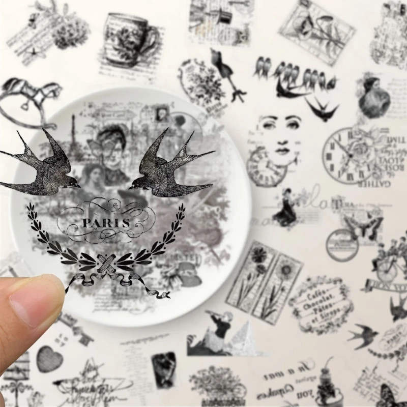 96GE 58 قطعة ملصق جمالي مقاوم للماء PET ملصق سجل القصاصات ملصق لأجهزة الكمبيوتر المحمول مجلة جراب هاتف ألبوم سكيت #4