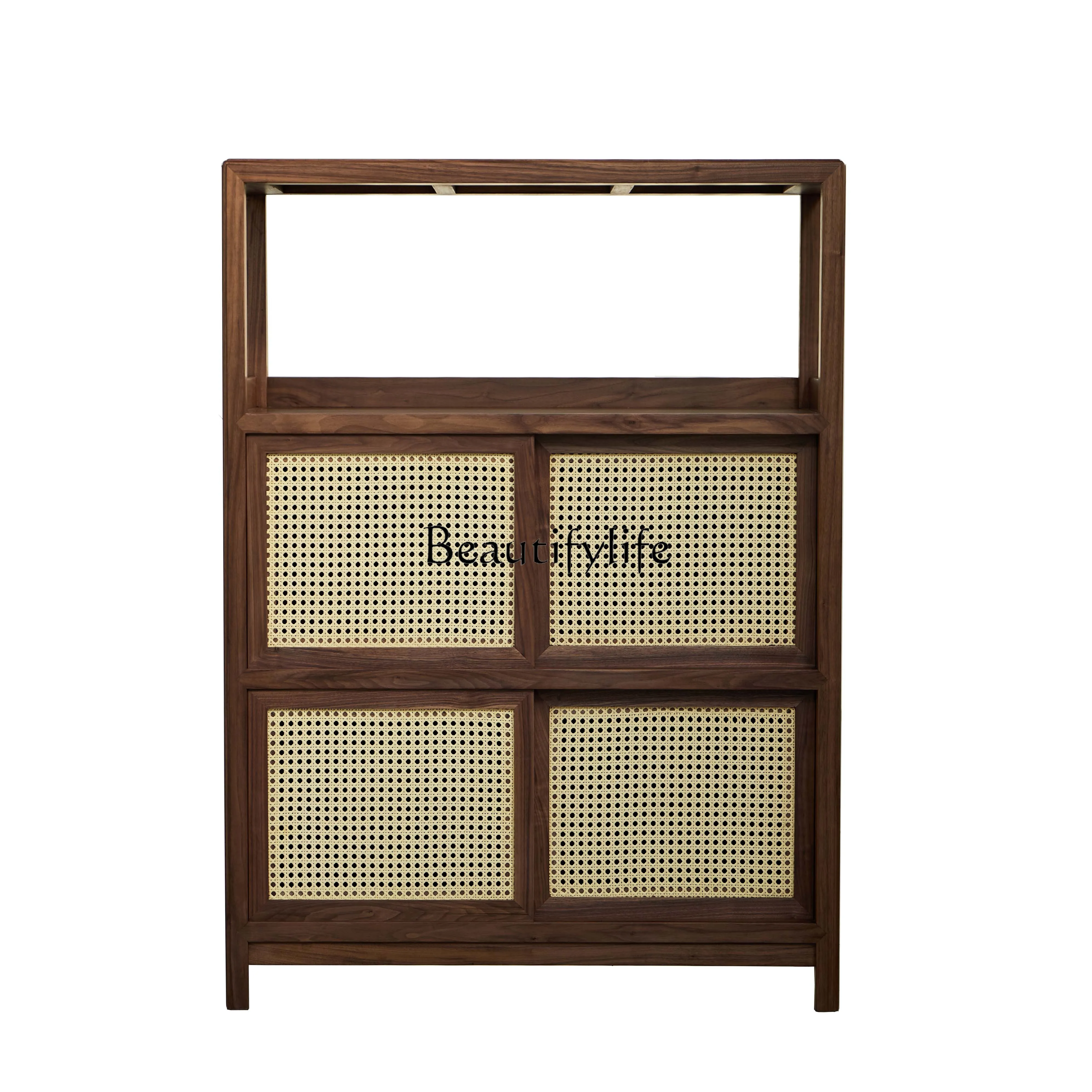 

Chinese black walnut side cabinet side cabinet solid wood locker simple small apartment