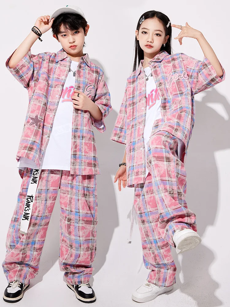 Hip Hop Costume Street Dance Suit Jazz Dance Clothes For Girls Boys Shirt Performance Music Festival Catwalk Outfits