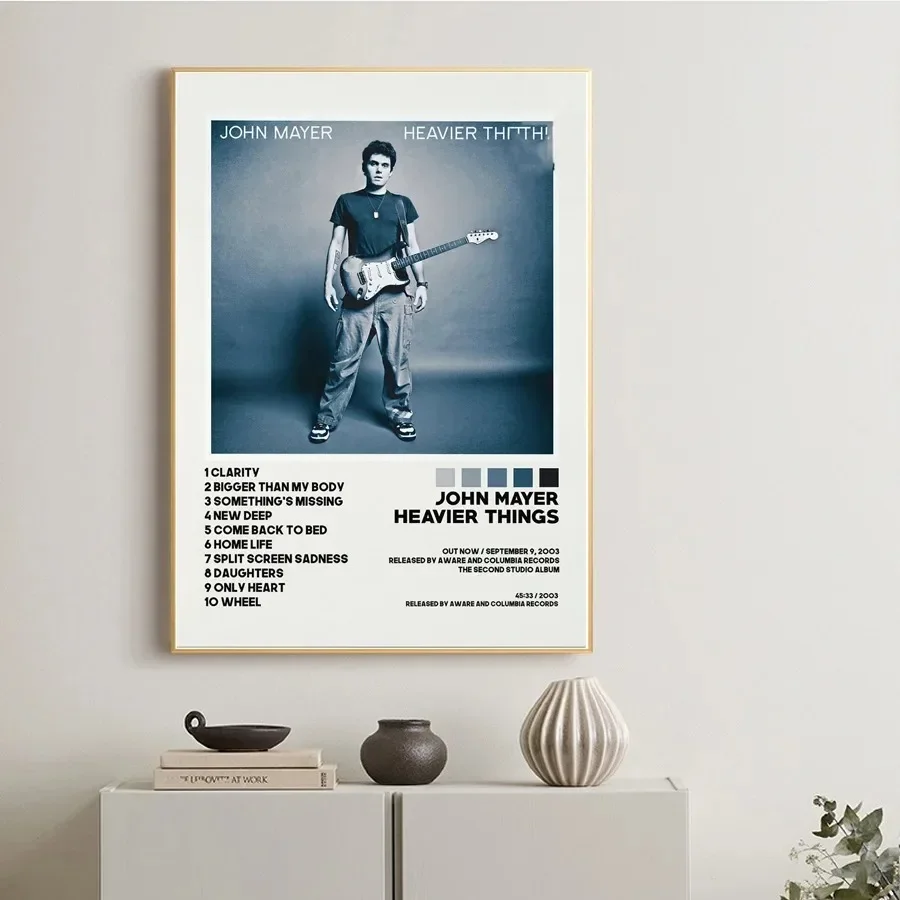 Nueva póster artístico de pared de John Mayer Where The Light Is, portada de álbum musical, impresiones de carteles, pintura en lienzo, imagen, decoración del hogar para sala de estar