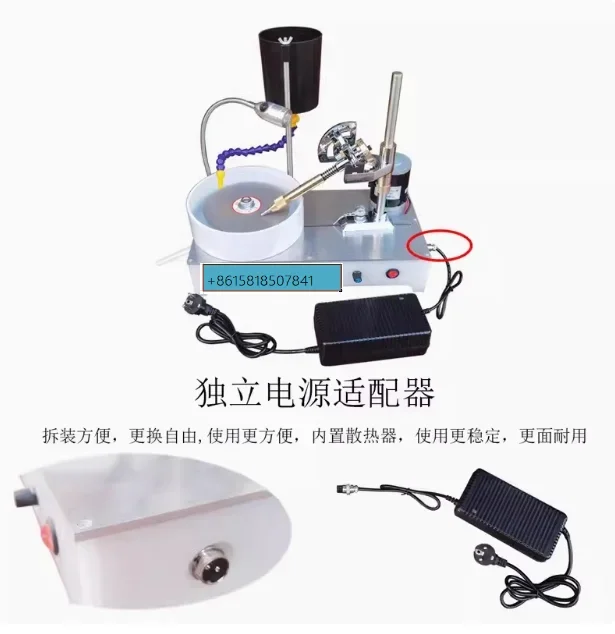 Desktop Gemstone Grinding Faceting Machine Faceted Polishing Machine Jewelry Polisher Flat Grinder Lapidary Machine 2800RPM 120W