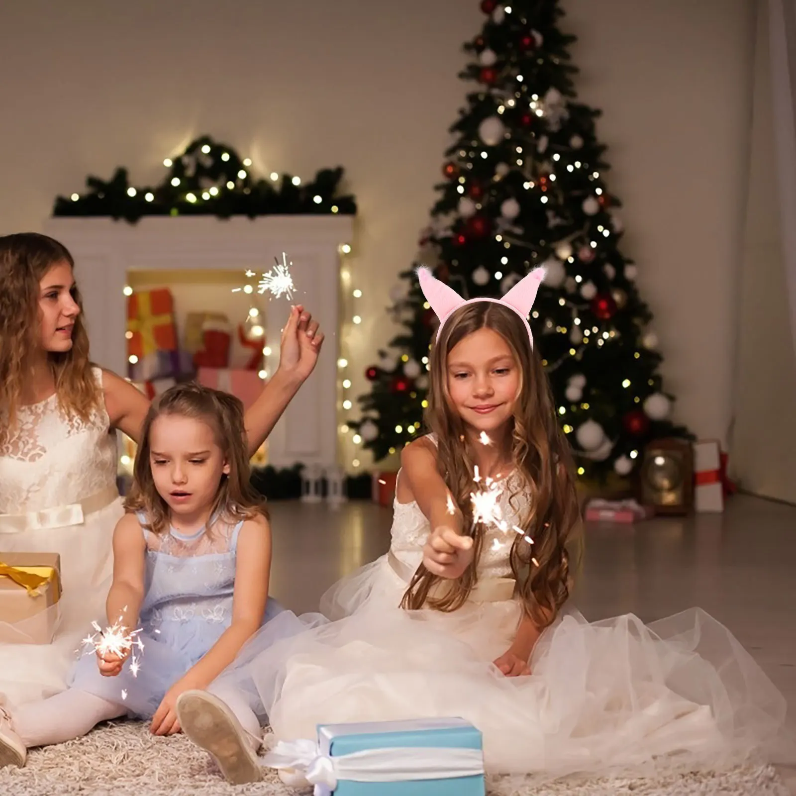 1 مجموعة آذان السنجاب عقال الذيل مجموعة الحيوان زي اكسسوارات لحفلة الهالوين تأثيري للجنسين آذان فروي الذيل #1