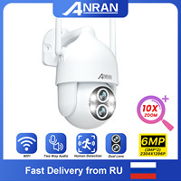 ANRAN 3K 6MP Security Camera Dual Lens 10x Zoom  Outdoor Surveillance WiFi Camera Color Night Vision Auto Tracking Two Way Audio