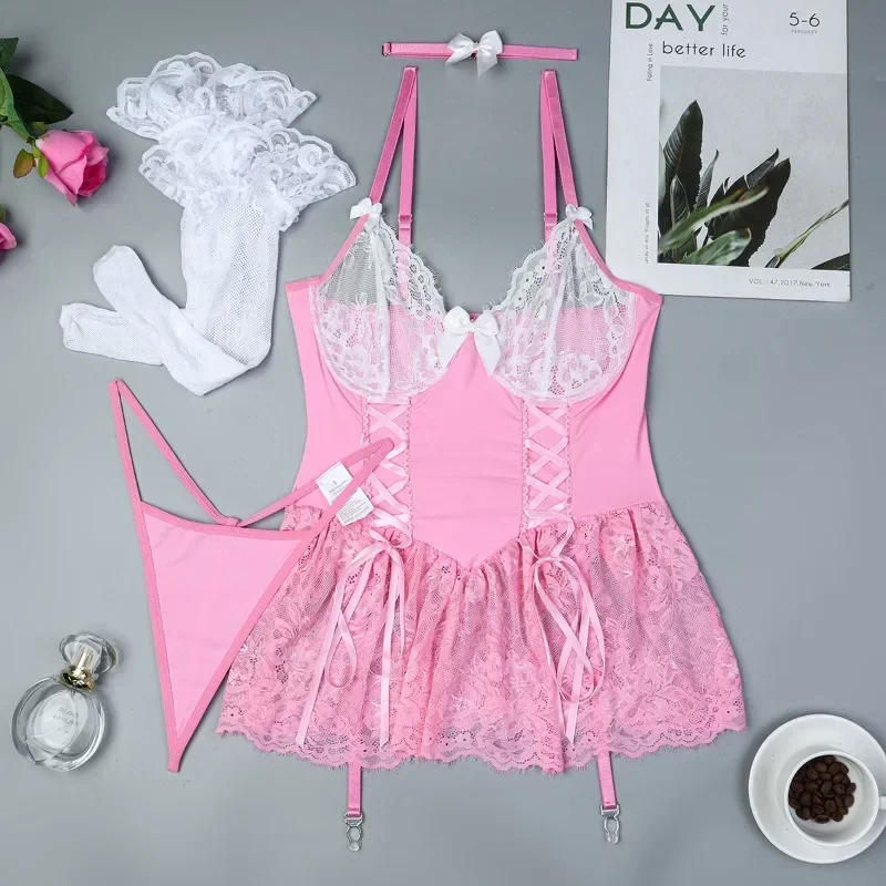 セクシーなランジェリー女性の倫理的な下着タットなし標準セットスパンデックスエキゾチックセットランジェリー特別な Lencerias セクシーなパラ Cojer