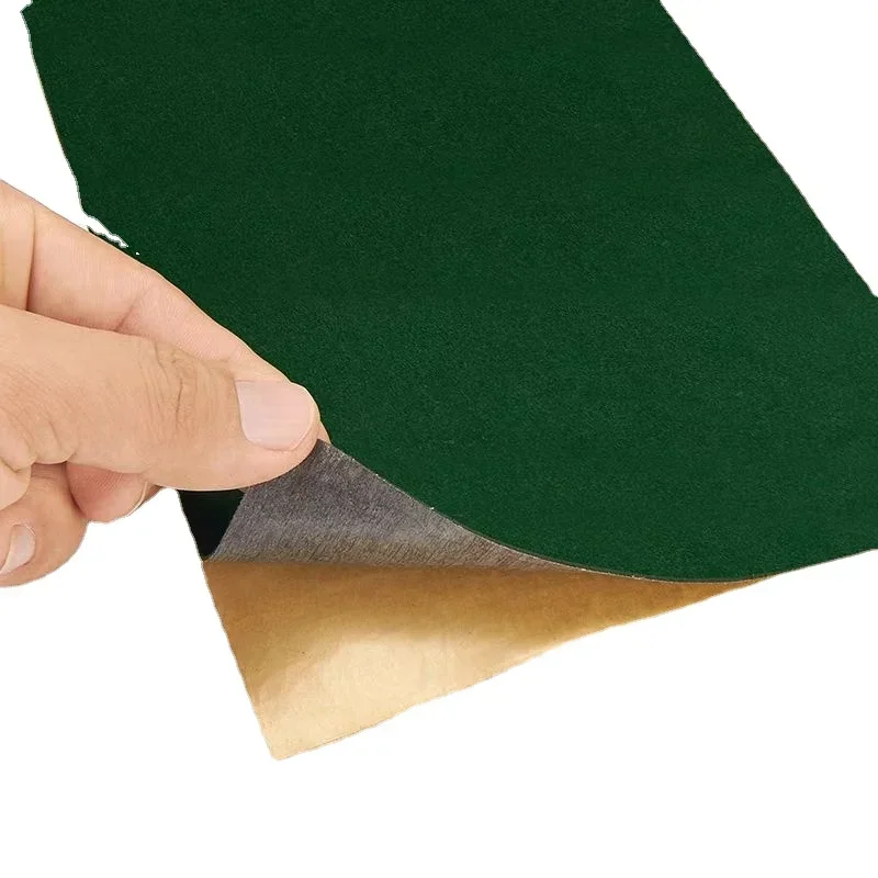 Tela de terciopelo autoadhesiva de Color verde grueso, tejido de Navidad flocado pegajoso para papel tapiz, decoración de puerta Interior de coche,