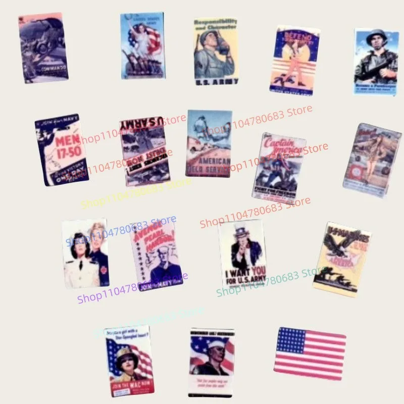 ตัวต่อ MOC ของเล่นสะสม ของขวัญวันหยุด ของตกแต่งอนิเมะ โมเดลประกอบประกอบเอง ของสะสม โปสเตอร์กองทัพสหรัฐฯ สมัยสงครามโลกครั้งที่สอง พร้อมฟิกเกอร์จิ๋ว