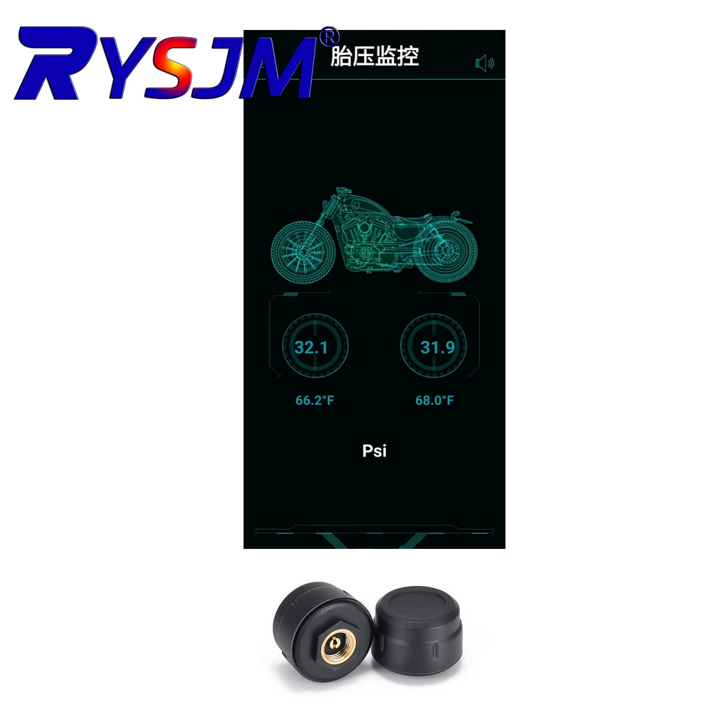 Motorcycle TPMS 2 Sensors Bluetooth-compatible 5.0 Tire Pressure Monitoring System Pit Bike Tyre Tester Diagnostic Set