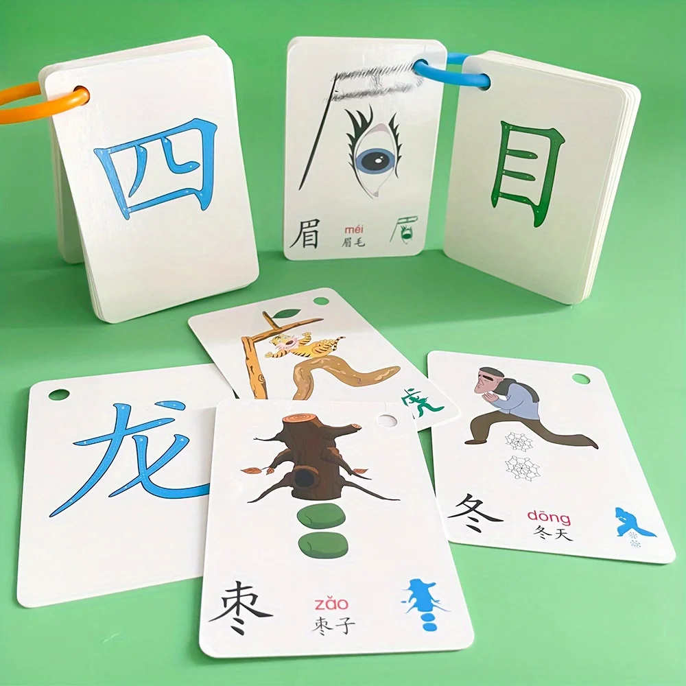 100 Chinese Hieroglyphics Cards Mandarin Chinese Learning Flashcards Characters Stroke Order Boost Vocabulary with Visual