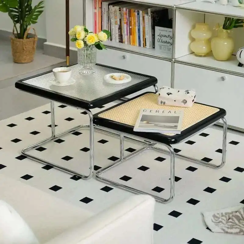 

Средний чайный столик для гостиной, дома, небольшой семейный боковой столик, несколько комбинаций света, роскошный ретро-Web, плетеный из ротанга знаменитостей