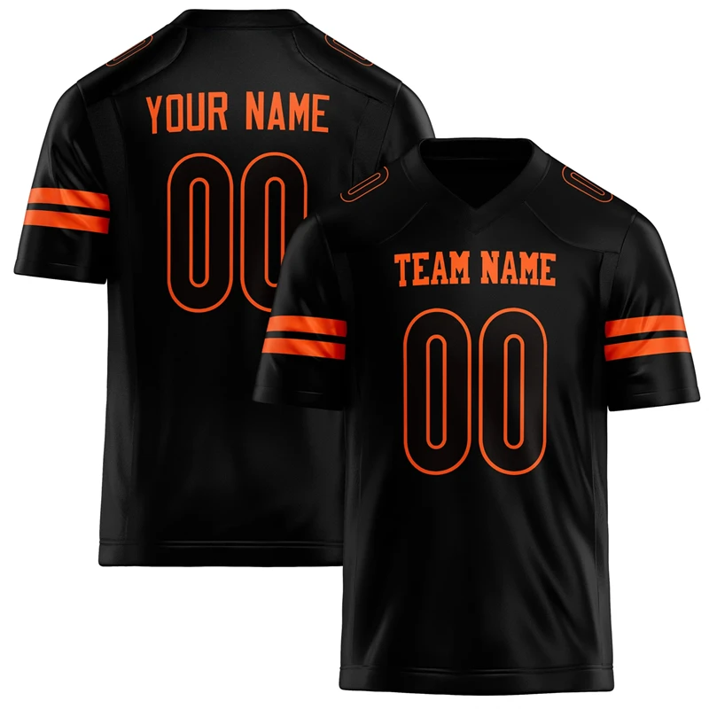 Customized Team Name Number Name Rugby T-shirt Personalized DIY V Neck Black Mens Sports T Shirt Loose Quick Dry Team Uniform