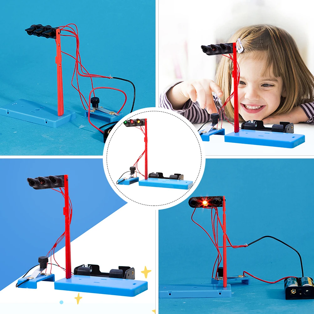 

1Set DIY Traffic Lights Assembly Kit Science Experiment Learning Tool for Students Develop Intelligence and Safety Awareness