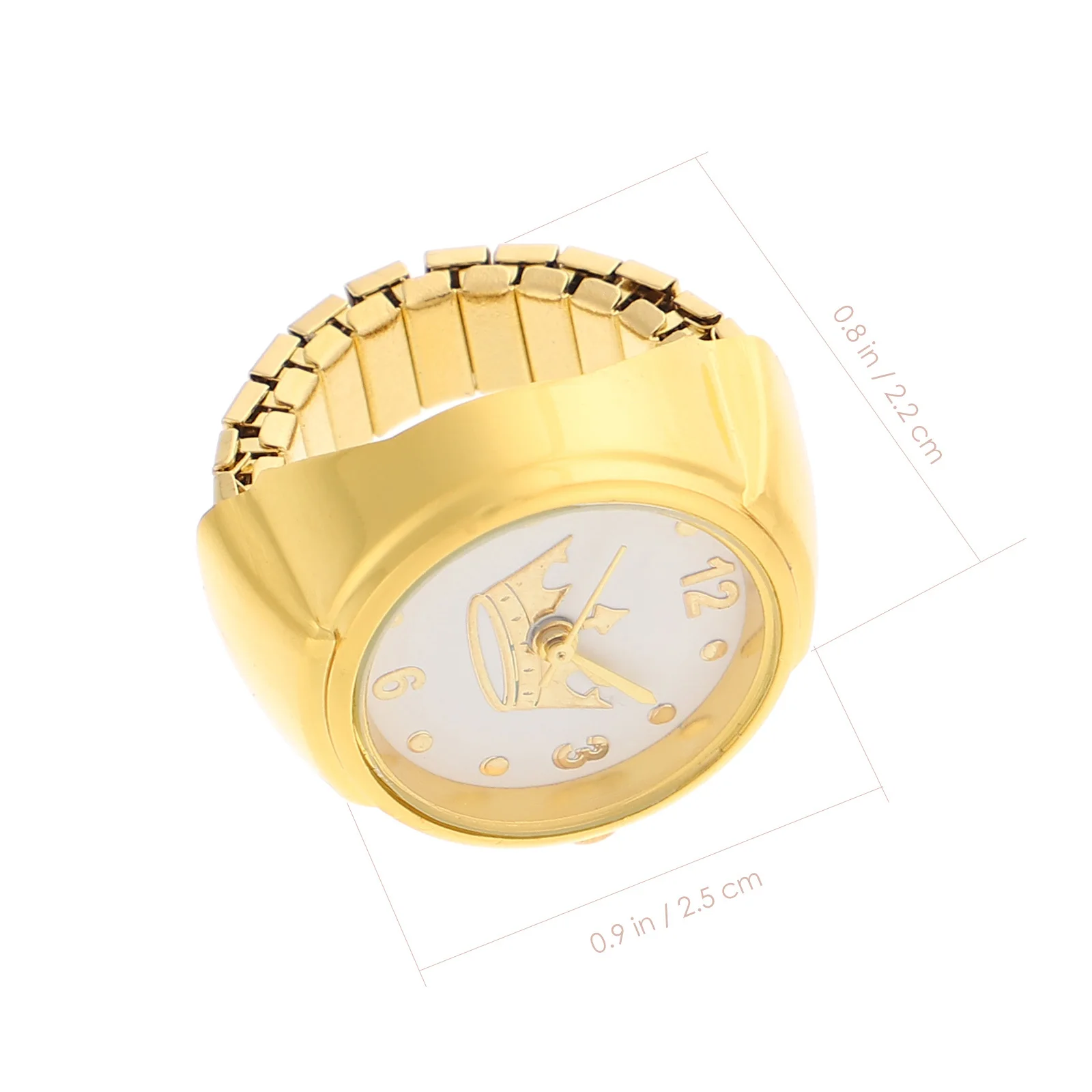 ساعة تاج دائرية، تصميم متدرج رائع، مقاومة للاهتراء، ساعة إصبع مزخرفة، ملحقات الحفلات المحمولة، مستلزمات التجميع #2